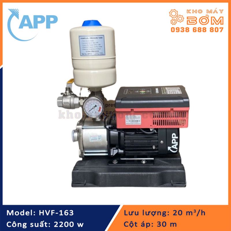 Máy bơm tăng áp biến tần APP HVF-163 (2200w/220v)tăng áp biến tần APP HVF-85 (2200w/220v)