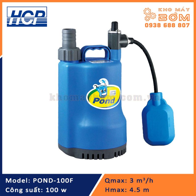 Máy bơm chìm nước thải HCP Model POND-100F (100w) có phao