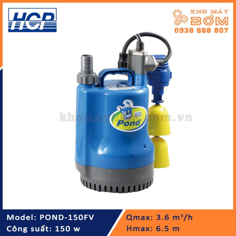 Máy bơm chìm nước thải HCP Model POND-150A (150w) có phao